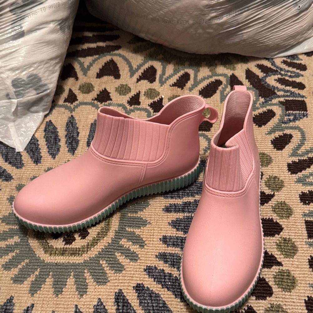 Pink Ankle Rain Boots